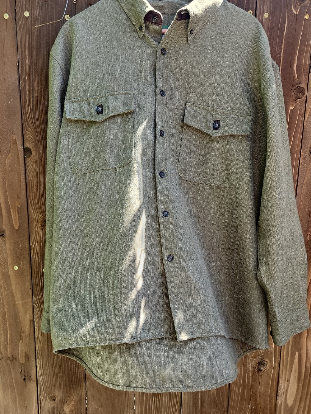 Schnee's Rifleman Button Up Flannel With Leather Button Hole Trim XL